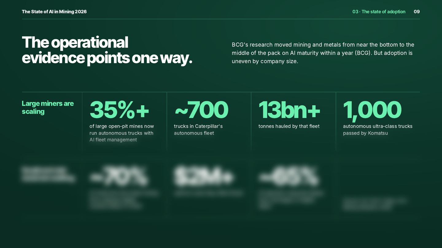 Page 9 of the report: The state of adoption. The lower half is blurred.